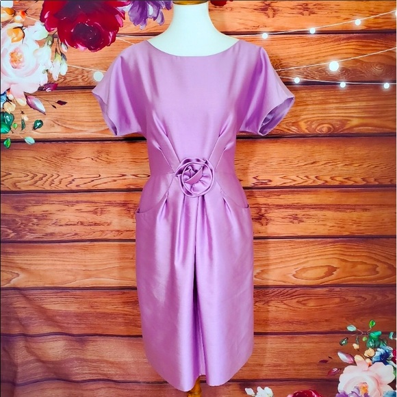 Kate Spade Silk Lilac Rosette Dress